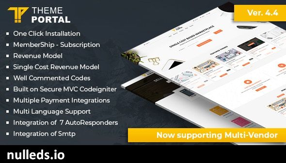 Theme portal multi-vendor eCommerce marketplace - sell digital products, themes, plugins, php script