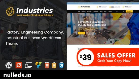 Industries - Factory and Industrial Business WordPress Theme