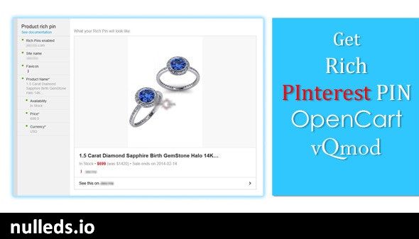 PInterest Rich Pin Marker - OpenCart vQmod