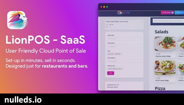 Lion POS - SaaS Point Of Sale Script for Restaurants and Bars with floor plan