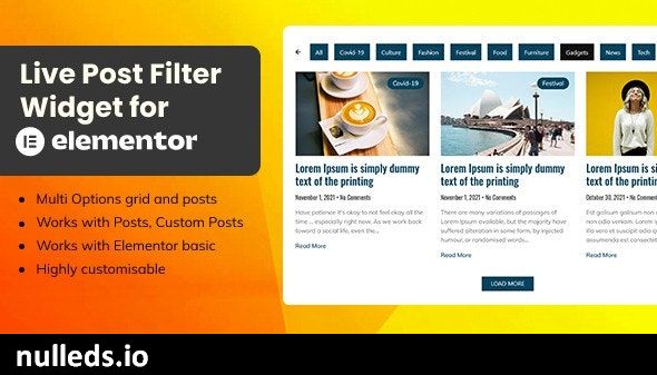 Live Post Filter Widget for Elementor