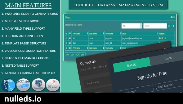 PDO Crud – Advanced PHP CRUD application (Form Builder & Database Management)