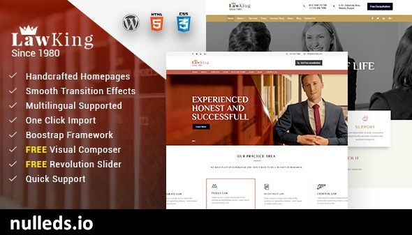 Lawking - Lawyer and Attorney Responsive WordPress Theme