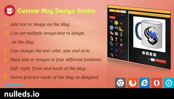 Mug Design and Custom Printing Module for OpenCart