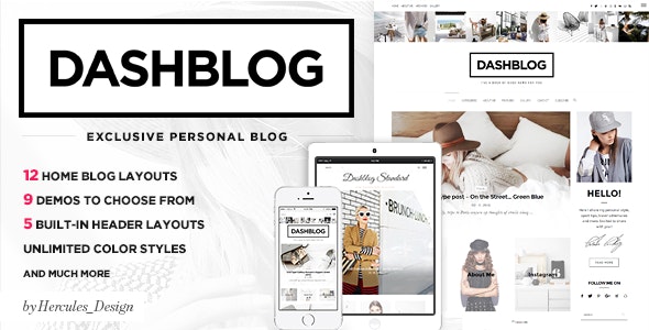 Dash - Simple and Clean Personal WordPress Blog Theme