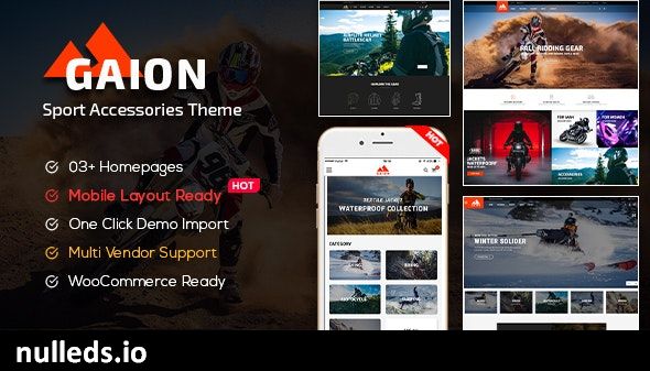 Gaion - Sport Accessories Shop WordPress WooCommerce Theme (Mobile Layout Ready)