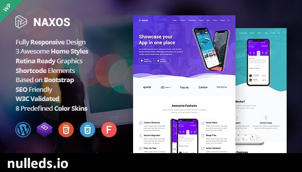 Naxos - App Landing Page WordPress Theme