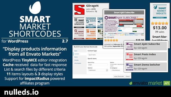 Smart Market Shortcodes - Plugin for WordPress and Envato Market