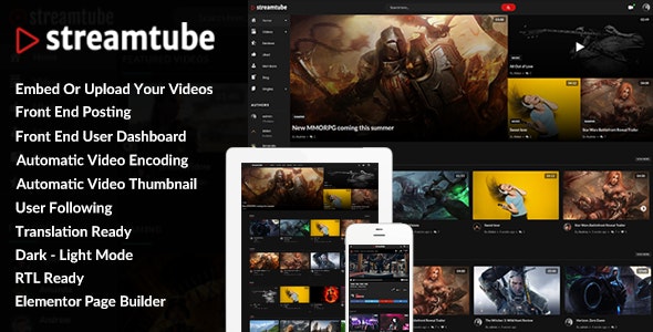 (v2.7.22) StreamTube - Video Streaming WordPress Theme