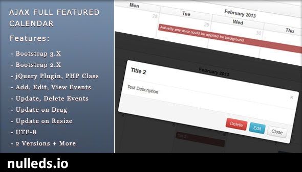 Ajax Full Featured Calendar