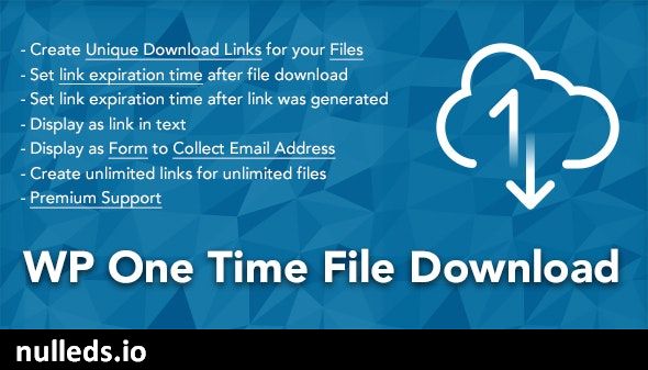 WP One Time File Download - Unique Link Generator WordPress Plugin