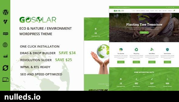 GoSolar - Eco Environmental  & Nature WordPress Theme