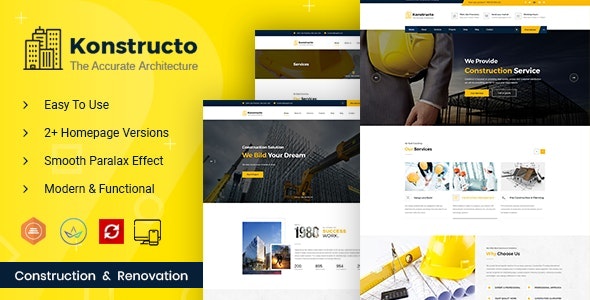 Konstructo - Construction and Architecture WordPress Theme