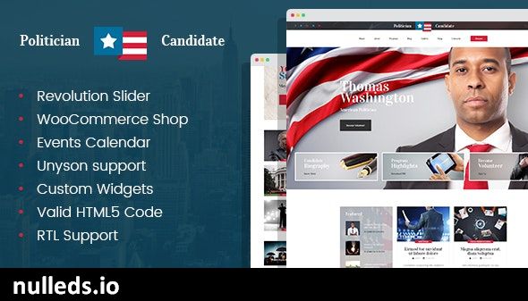 Politician - political party candidate modern WordPress theme