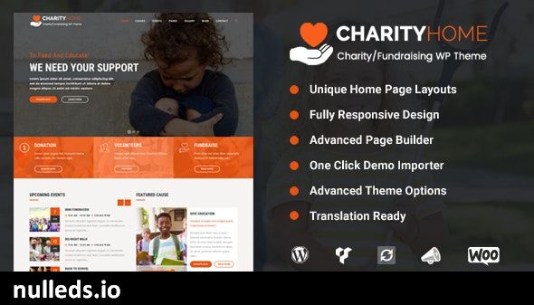 Charity Home - Fundraising WordPress Theme