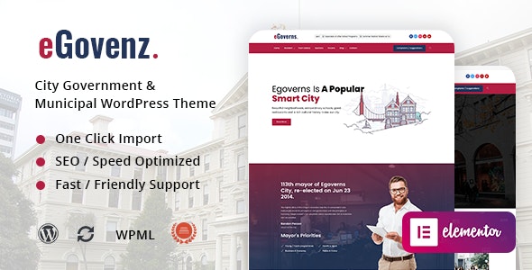 eGovenz - City Government WordPress Theme