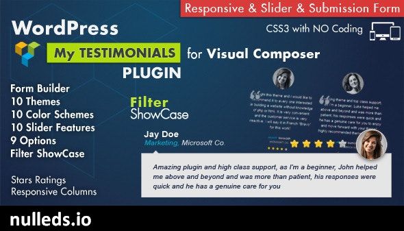 Testimonials Showcase for Visual Composer Plugin