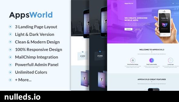 AppsWorld - Responsive App Landing Page Theme