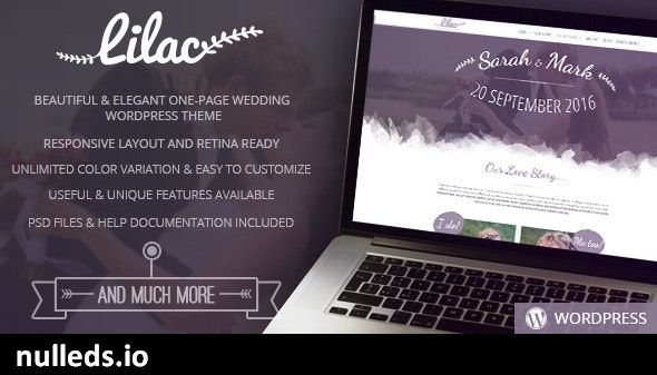 Lilac - One-page Wedding WordPress Theme