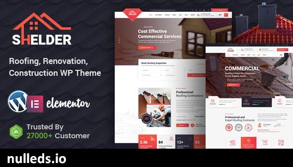 Shelder - Roofing Services WordPress Theme + RTL